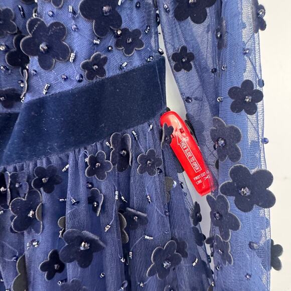 Mac Duggal Embellished Illusion High Neck Long Sleeve Fit & Flare Dress 12 NWT - Picture 10 of 13